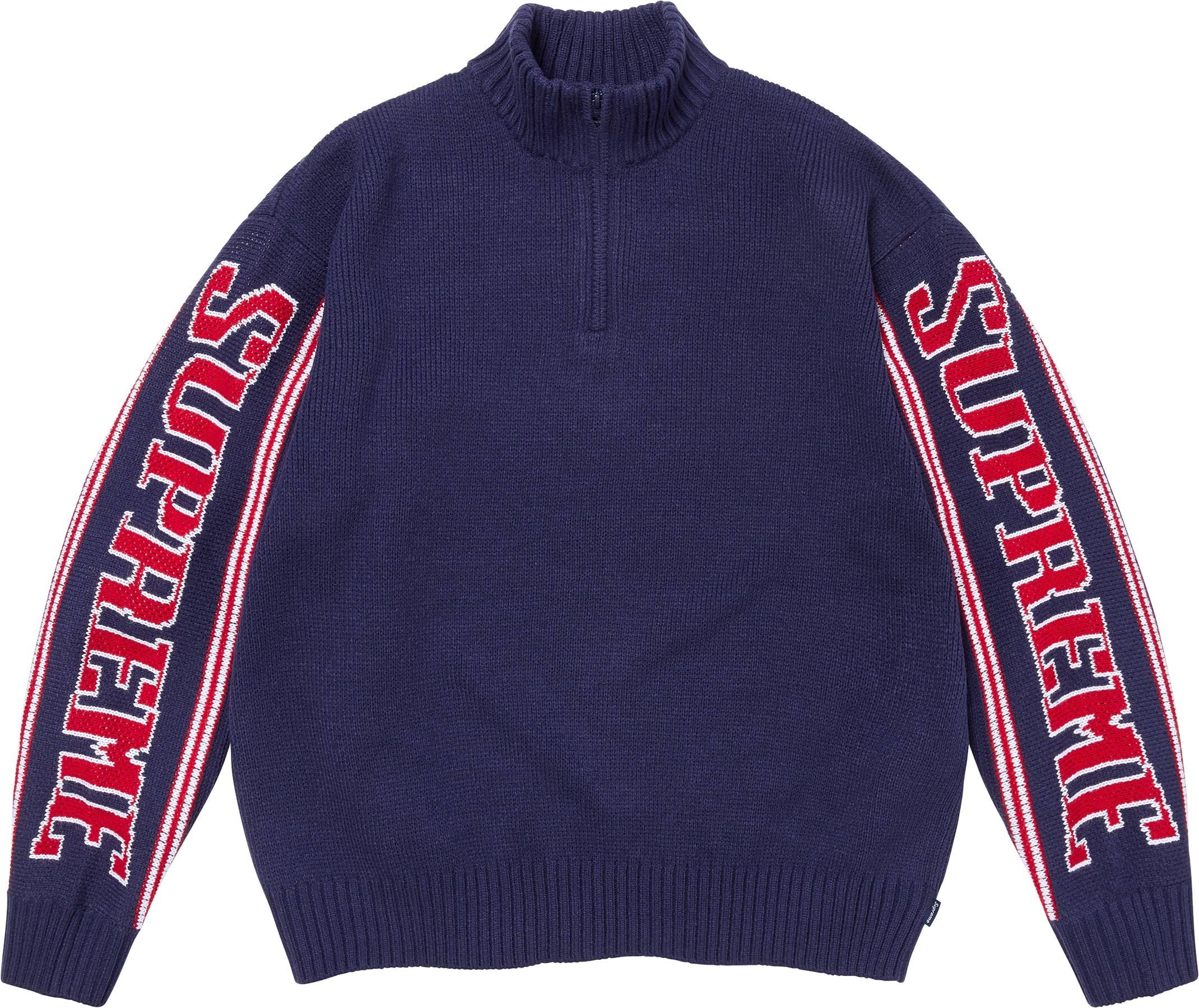 Jacquard Sleeve Half Zip Sweater view 3